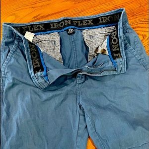 Men’s Iron  Flex shorts. Size 36. Steels Blue